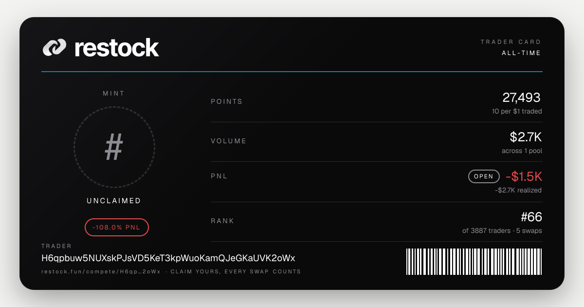 Trader card